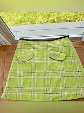 Vintage Clueless plaid green purple mini skirt